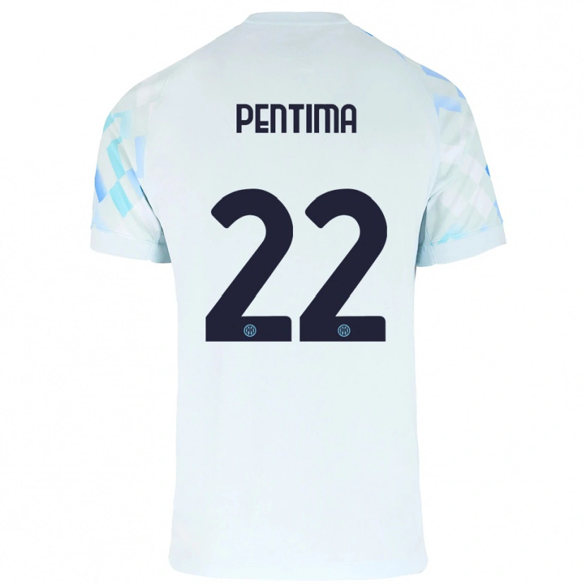 Danxen Kinder Alessandro Pentima #22 Weiß Blau Auswärtstrikot Trikot 2025/26 T-Shirt