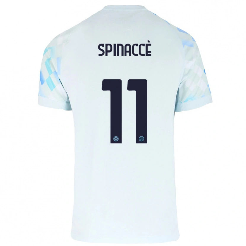 Danxen Kinder Matteo Spinaccè #11 Weiß Blau Auswärtstrikot Trikot 2025/26 T-Shirt