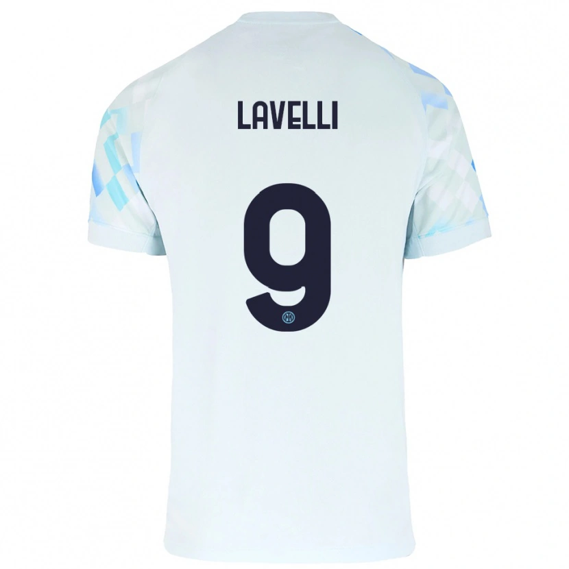 Danxen Kinder Matteo Lavelli #9 Weiß Blau Auswärtstrikot Trikot 2025/26 T-Shirt