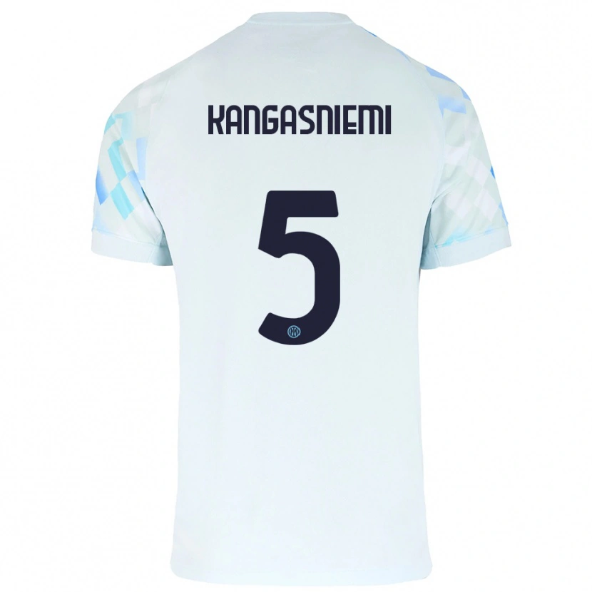 Danxen Kinder Ilari Kangasniemi #5 Weiß Blau Auswärtstrikot Trikot 2025/26 T-Shirt