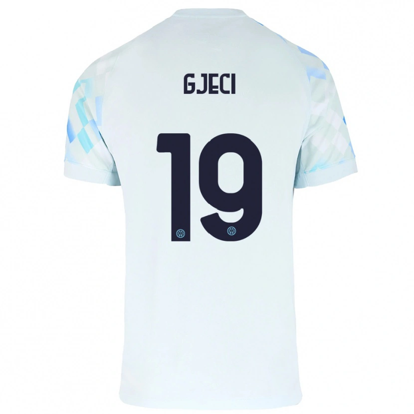 Danxen Kinder Delis Gjeci #19 Weiß Blau Auswärtstrikot Trikot 2025/26 T-Shirt