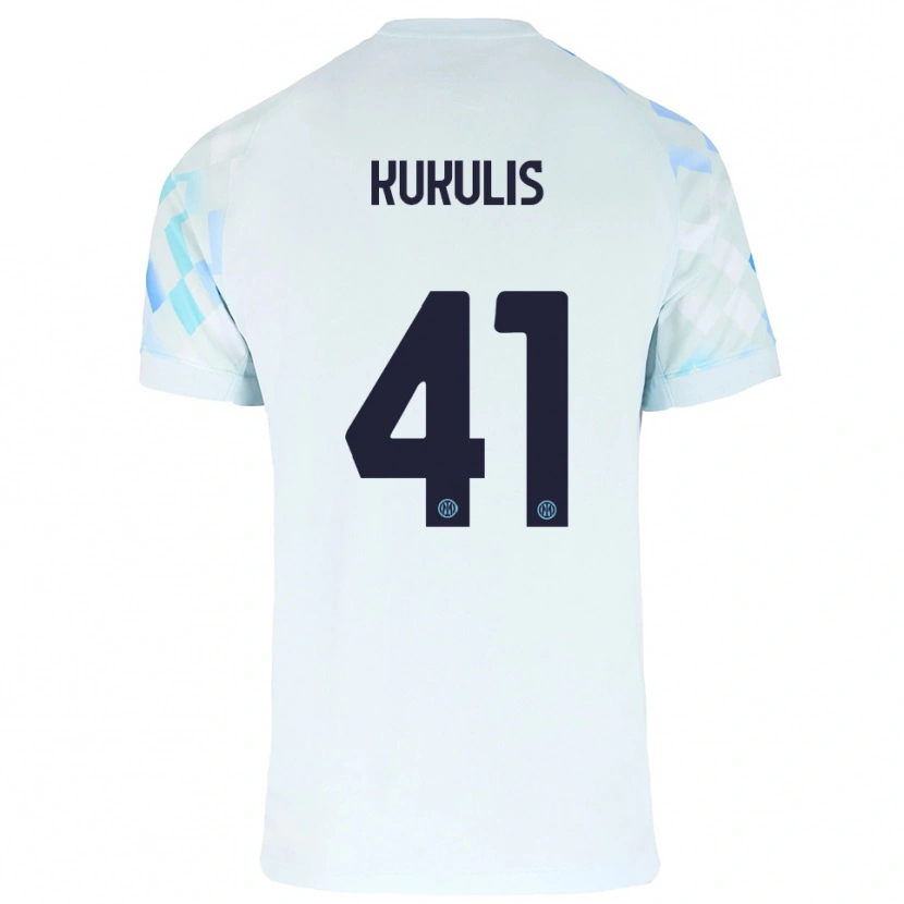 Danxen Kinder Roberts Kukulis #41 Weiß Blau Auswärtstrikot Trikot 2025/26 T-Shirt