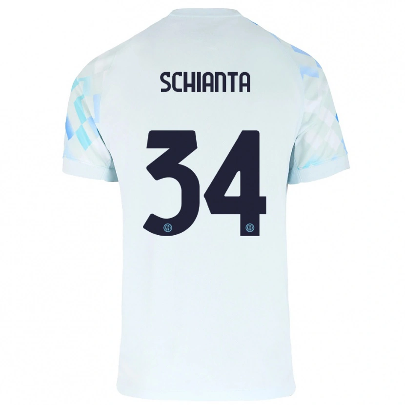 Danxen Kinder Valentina Schianta #34 Weiß Blau Auswärtstrikot Trikot 2025/26 T-Shirt