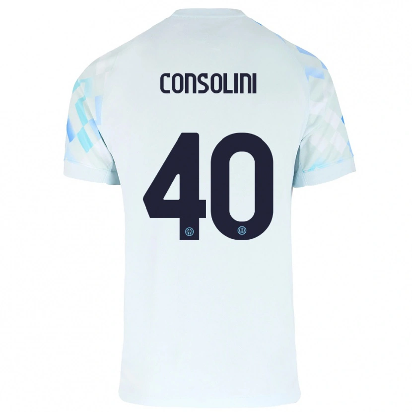 Danxen Kinder Lidia Consolini #40 Weiß Blau Auswärtstrikot Trikot 2025/26 T-Shirt