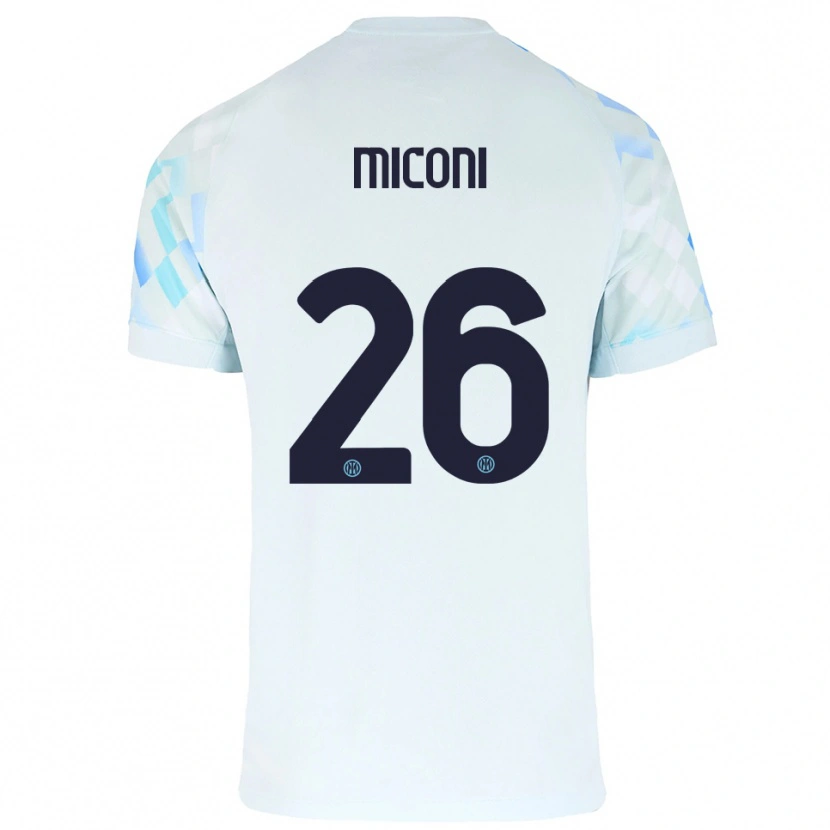 Danxen Kinder Riccardo Miconi #26 Weiß Blau Auswärtstrikot Trikot 2025/26 T-Shirt