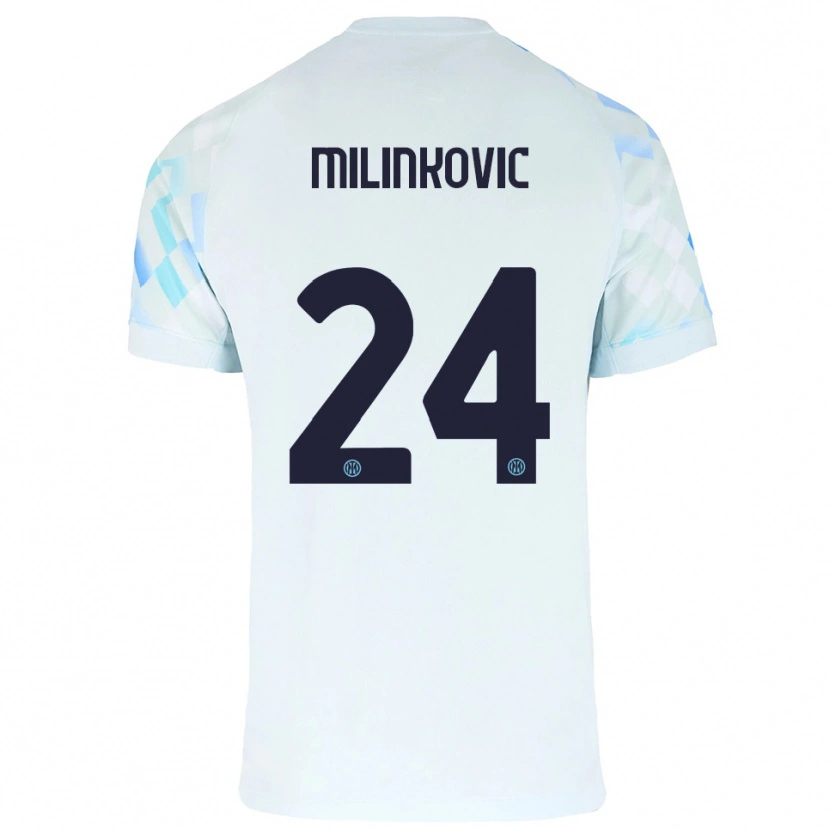 Danxen Kinder Marija Milinković #24 Weiß Blau Auswärtstrikot Trikot 2025/26 T-Shirt