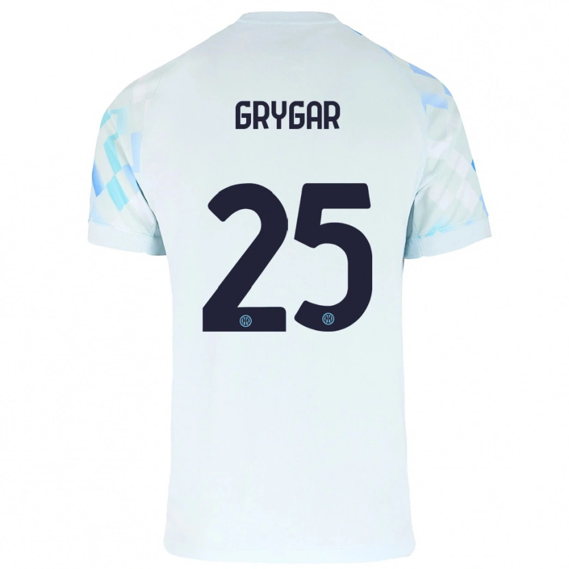 Danxen Kinder Samuel Grygar #25 Weiß Blau Auswärtstrikot Trikot 2025/26 T-Shirt