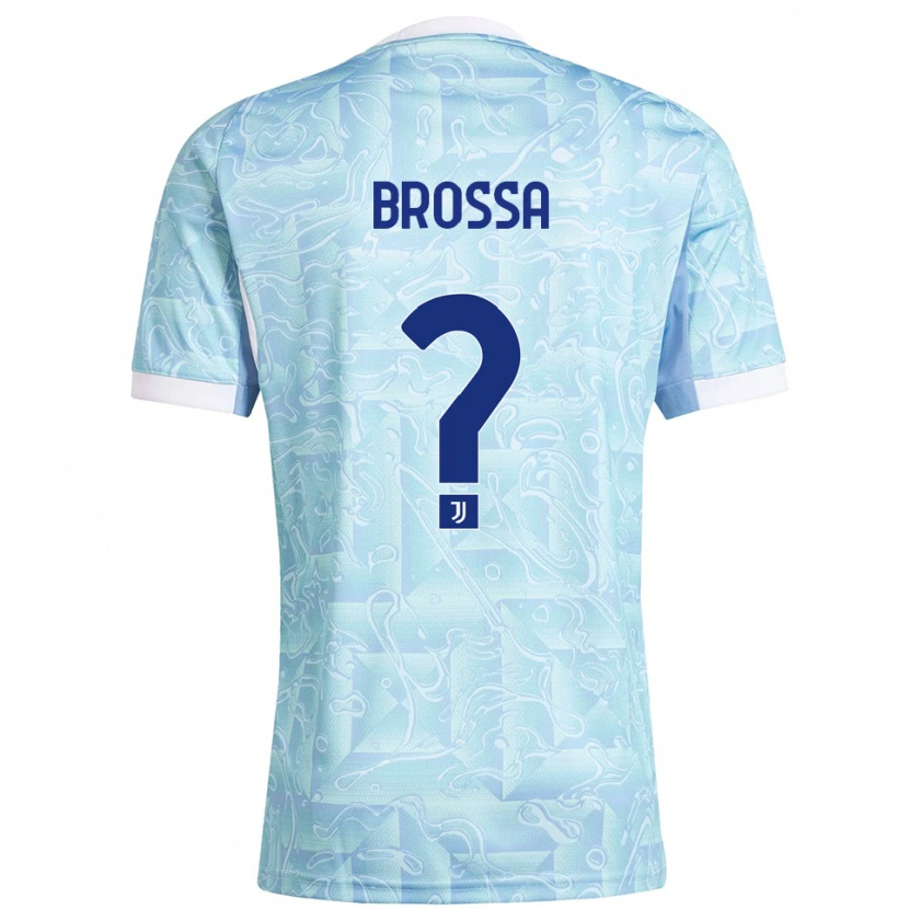 Danxen Kinder Lorenzo Brossa #0 Himmelblau Gelb Auswärtstrikot Trikot 2025/26 T-Shirt