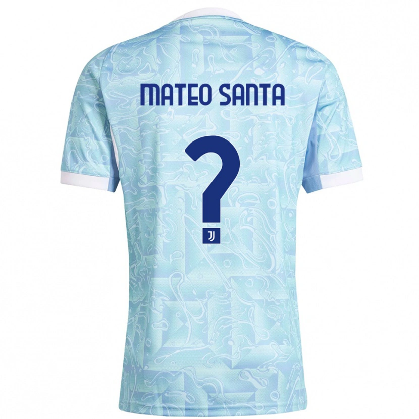 Danxen Kinder Mateo Santa Maria #0 Himmelblau Gelb Auswärtstrikot Trikot 2025/26 T-Shirt