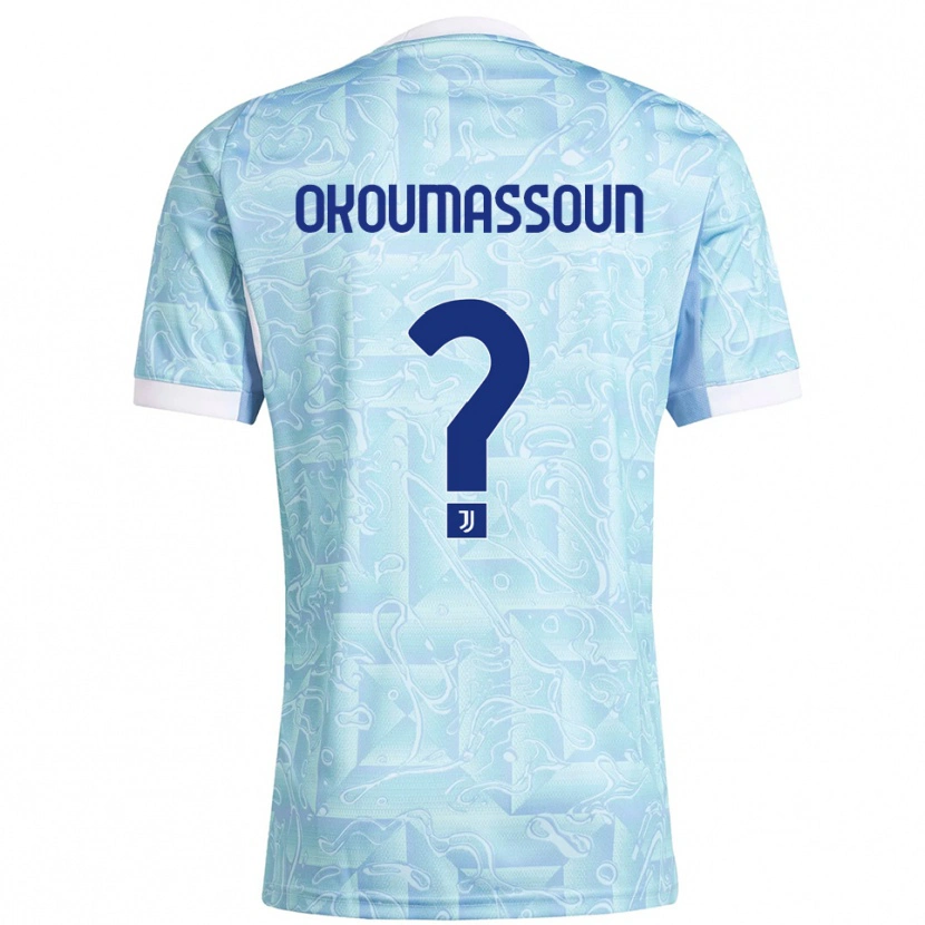 Danxen Kinder Ismaele Okoumassoun #0 Himmelblau Gelb Auswärtstrikot Trikot 2025/26 T-Shirt