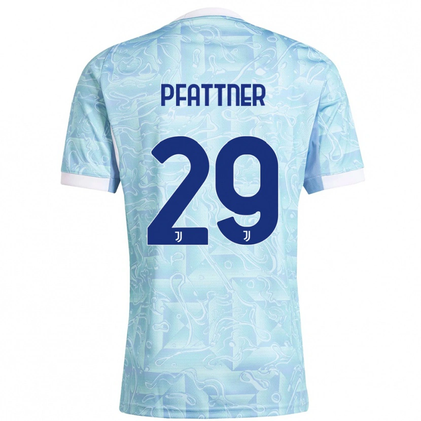 Danxen Kinder Elisa Pfattner #29 Himmelblau Gelb Auswärtstrikot Trikot 2025/26 T-Shirt