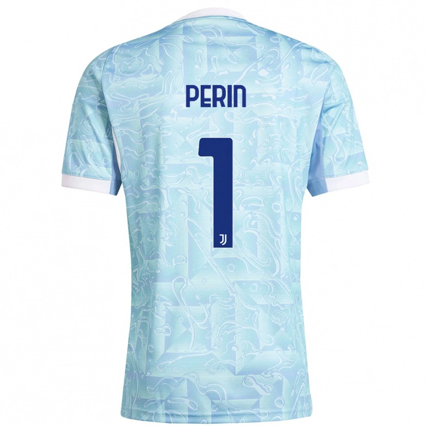 Danxen Kinder Mattia Perin #1 Himmelblau Gelb Auswärtstrikot Trikot 2025/26 T-Shirt
