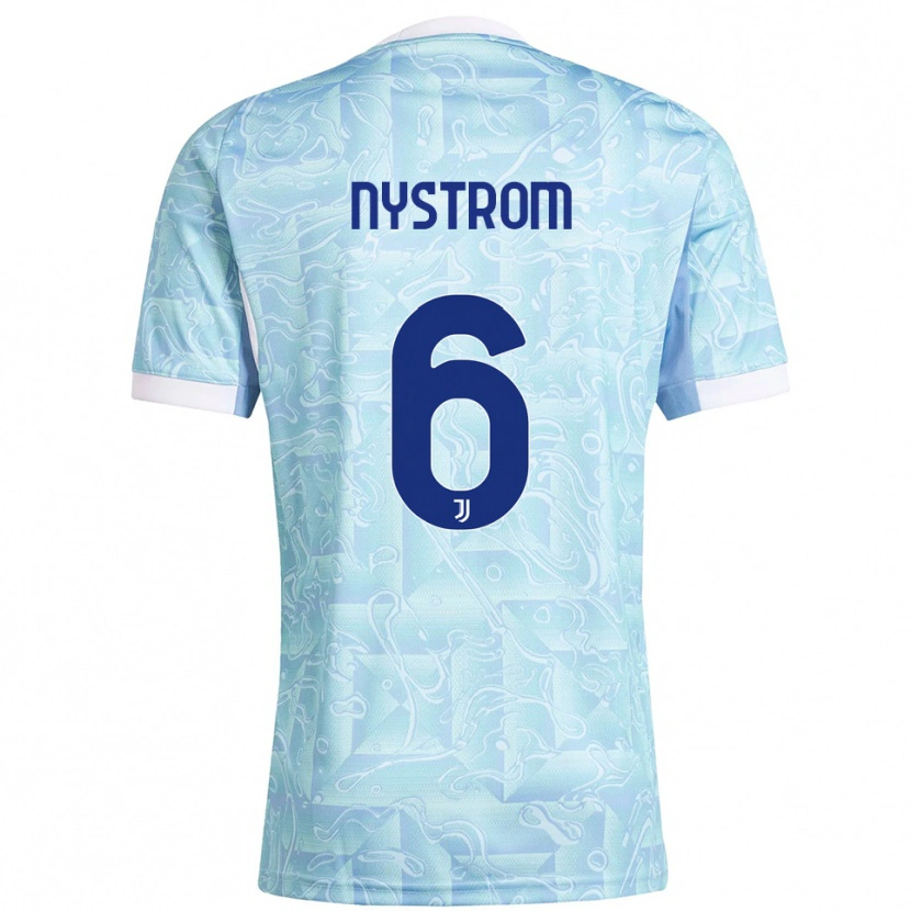 Danxen Kinder Paulina Nyström #6 Himmelblau Gelb Auswärtstrikot Trikot 2025/26 T-Shirt