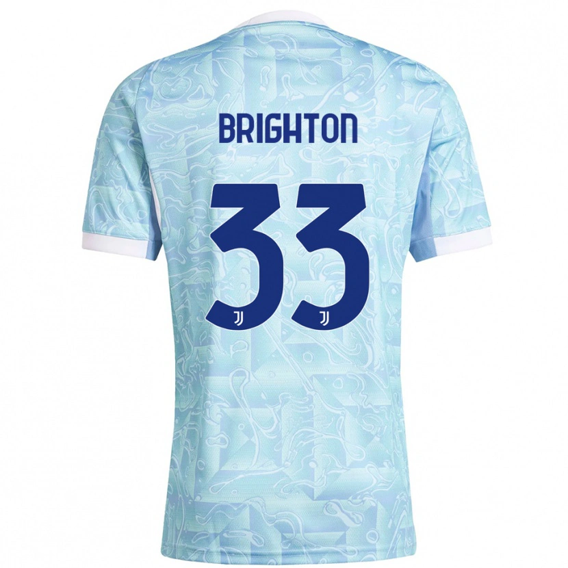 Danxen Kinder Abi Brighton #33 Himmelblau Gelb Auswärtstrikot Trikot 2025/26 T-Shirt