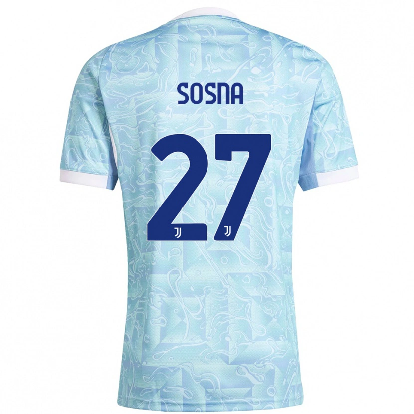 Danxen Kinder Adam Sosna #27 Himmelblau Gelb Auswärtstrikot Trikot 2025/26 T-Shirt