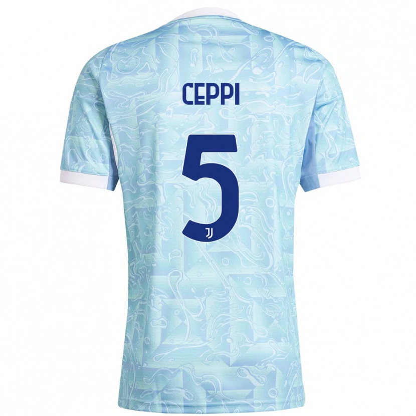 Danxen Kinder Paolo Ceppi #5 Himmelblau Gelb Auswärtstrikot Trikot 2025/26 T-Shirt