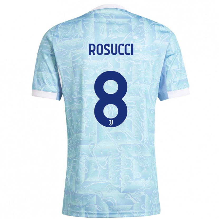 Danxen Kinder Martina Rosucci #8 Himmelblau Gelb Auswärtstrikot Trikot 2025/26 T-Shirt