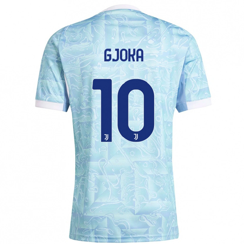 Danxen Kinder Kevin Gjoka #10 Himmelblau Gelb Auswärtstrikot Trikot 2025/26 T-Shirt