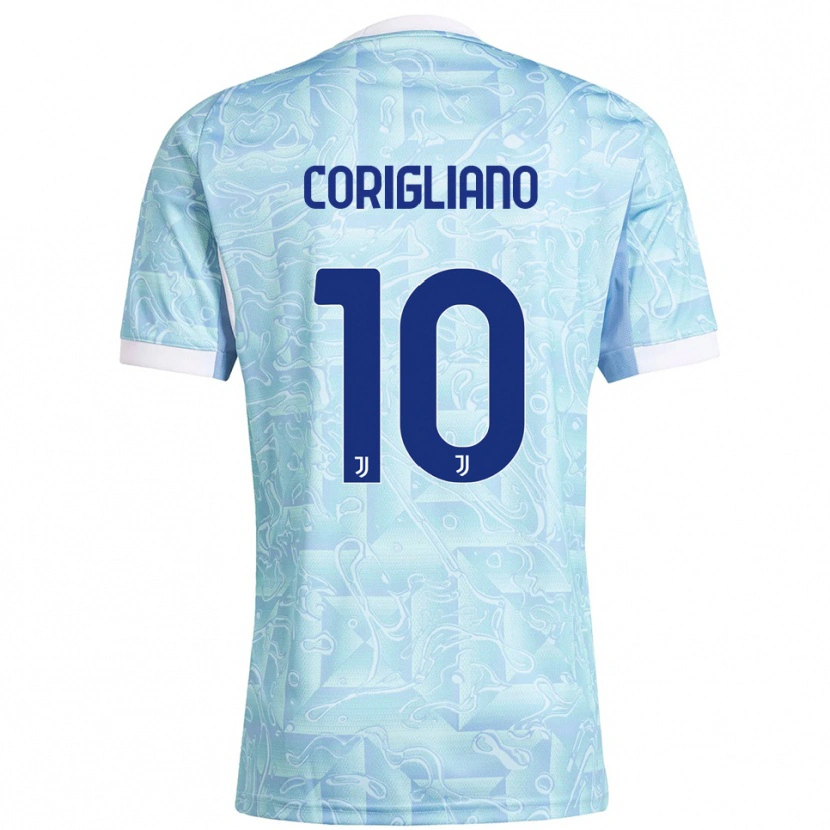 Danxen Kinder Thomas Corigliano #10 Himmelblau Gelb Auswärtstrikot Trikot 2025/26 T-Shirt