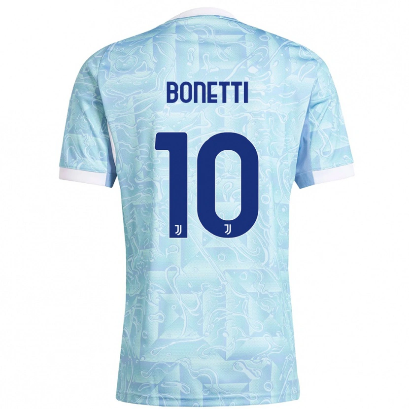 Danxen Kinder Andrea Bonetti #10 Himmelblau Gelb Auswärtstrikot Trikot 2025/26 T-Shirt