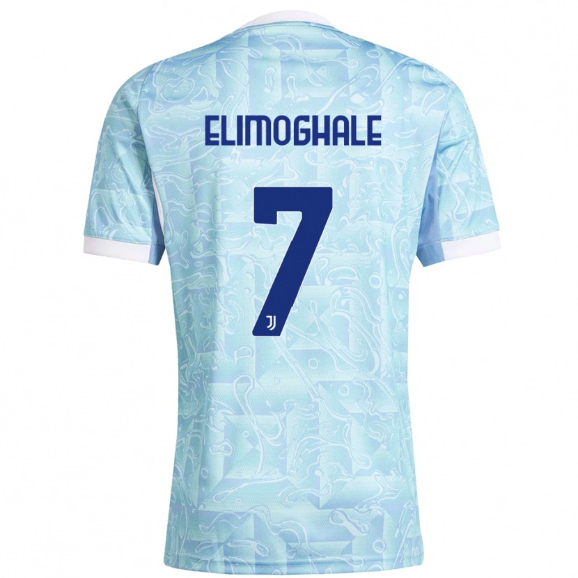 Danxen Kinder Destiny Elimoghale #7 Himmelblau Gelb Auswärtstrikot Trikot 2025/26 T-Shirt