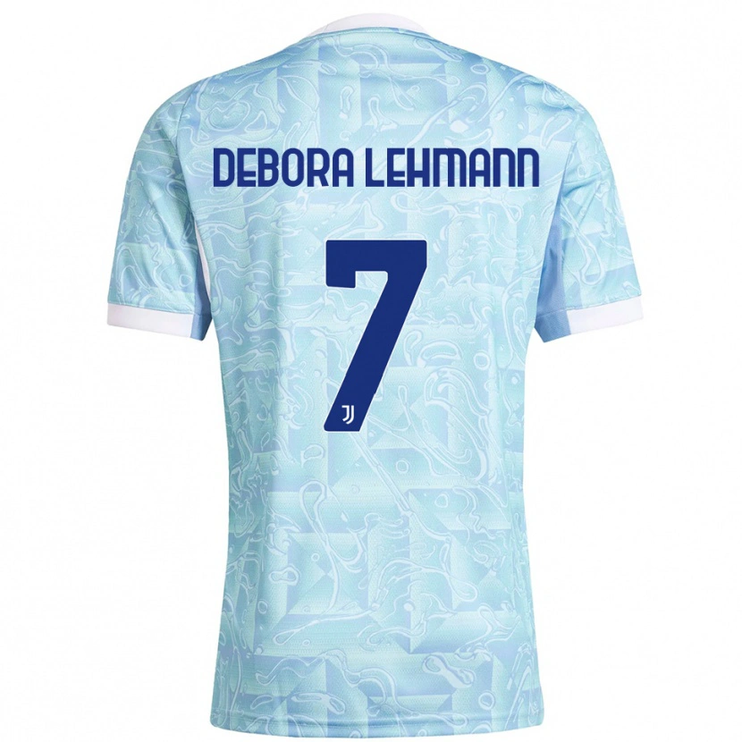 Danxen Kinder Alisha Debora Lehmann #7 Himmelblau Gelb Auswärtstrikot Trikot 2025/26 T-Shirt