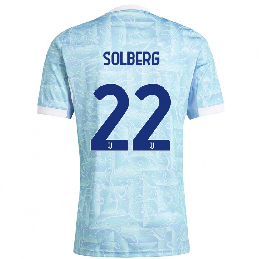 Danxen Kinder Elias Solberg #22 Himmelblau Gelb Auswärtstrikot Trikot 2025/26 T-Shirt