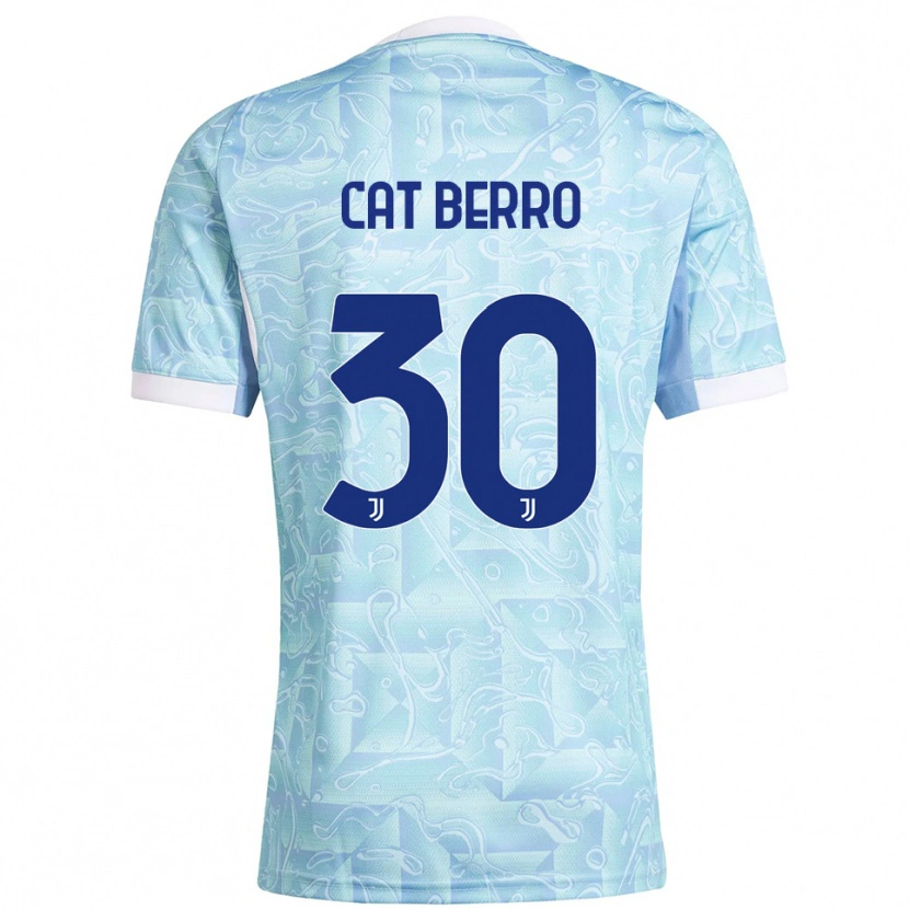 Danxen Kinder Simone Cat Berro #30 Himmelblau Gelb Auswärtstrikot Trikot 2025/26 T-Shirt