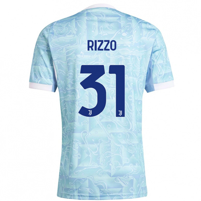 Danxen Kinder Niccolò Rizzo #31 Himmelblau Gelb Auswärtstrikot Trikot 2025/26 T-Shirt