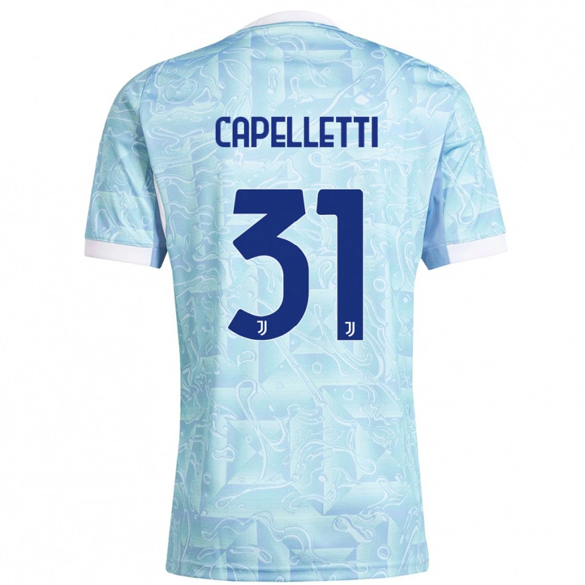 Danxen Kinder Alessia Capelletti #31 Himmelblau Gelb Auswärtstrikot Trikot 2025/26 T-Shirt