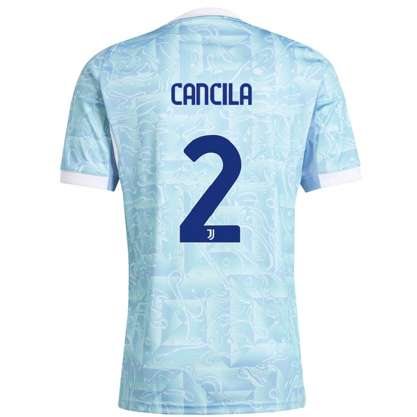 Danxen Kinder Lorenzo Cancila #2 Himmelblau Gelb Auswärtstrikot Trikot 2025/26 T-Shirt