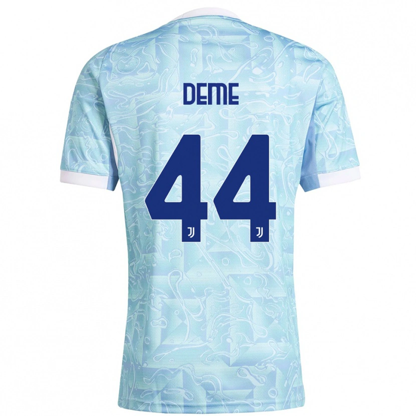 Danxen Kinder Serigne Deme #44 Himmelblau Gelb Auswärtstrikot Trikot 2025/26 T-Shirt