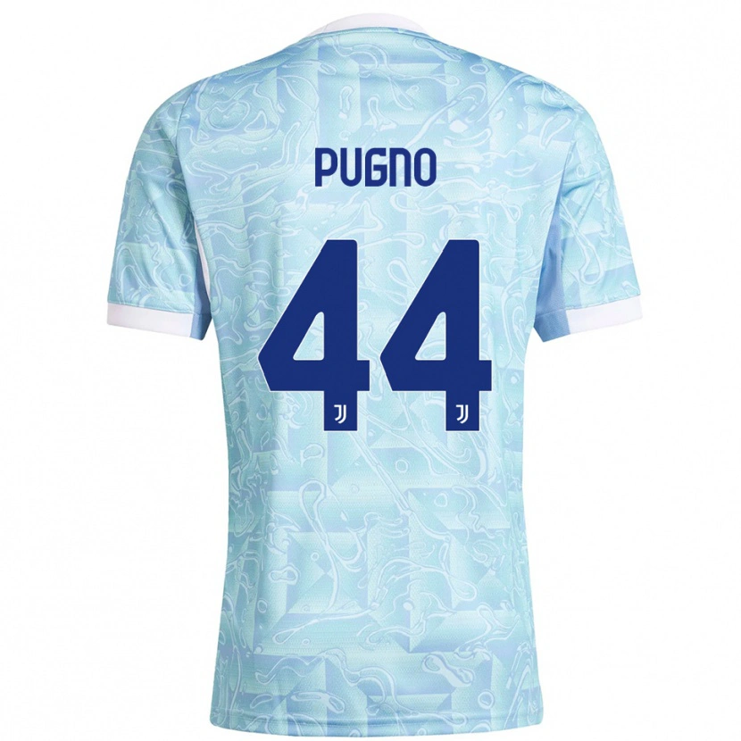 Danxen Kinder Diego Pugno #44 Himmelblau Gelb Auswärtstrikot Trikot 2025/26 T-Shirt