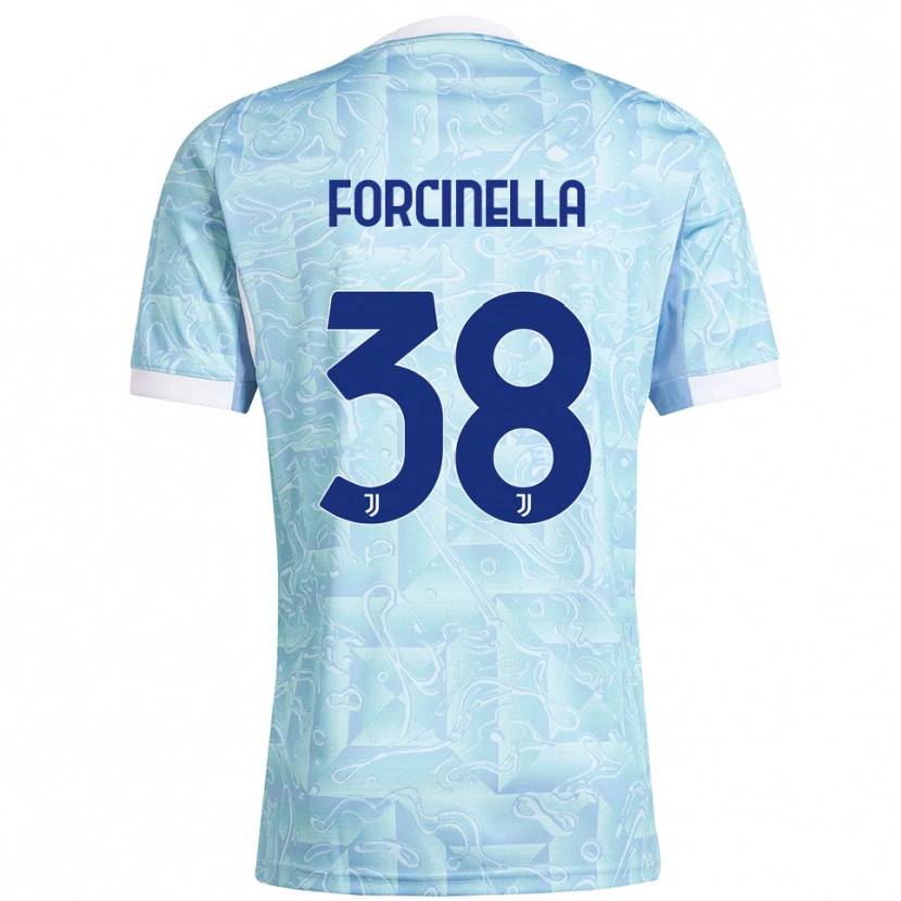 Danxen Kinder Camilla Forcinella #38 Himmelblau Gelb Auswärtstrikot Trikot 2025/26 T-Shirt