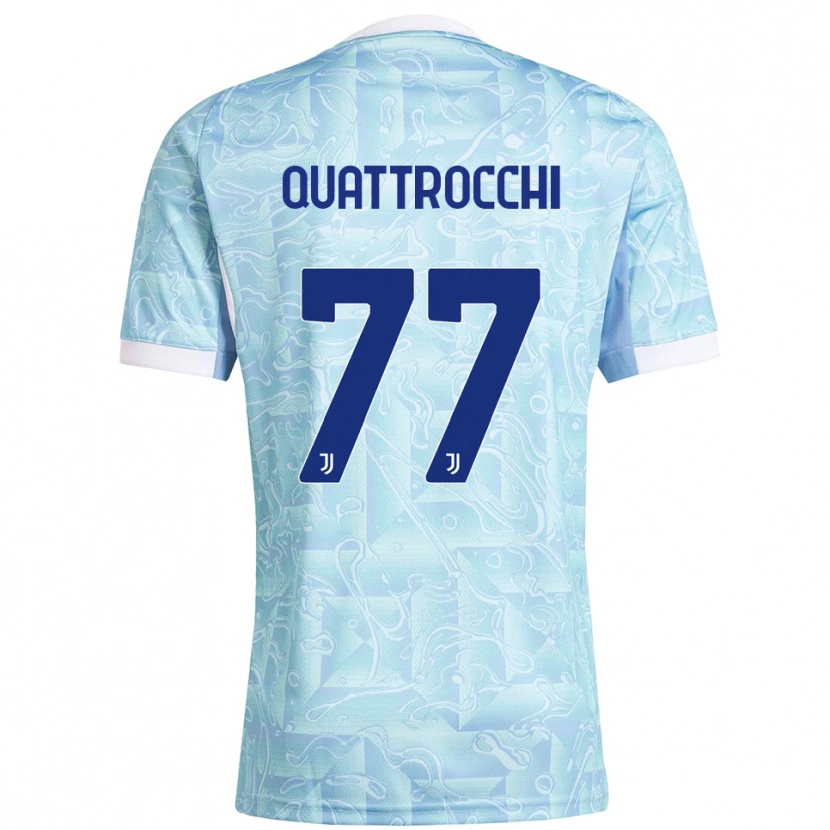 Danxen Kinder Juan Ignacio Quattrocchi #77 Himmelblau Gelb Auswärtstrikot Trikot 2025/26 T-Shirt