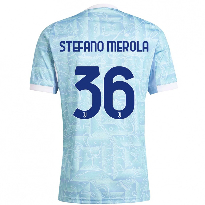 Danxen Kinder Antonio Stefano Merola #36 Himmelblau Gelb Auswärtstrikot Trikot 2025/26 T-Shirt