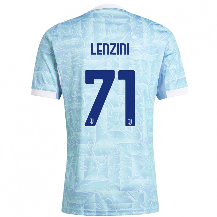 Danxen Kinder Martina Lenzini #71 Himmelblau Gelb Auswärtstrikot Trikot 2025/26 T-Shirt