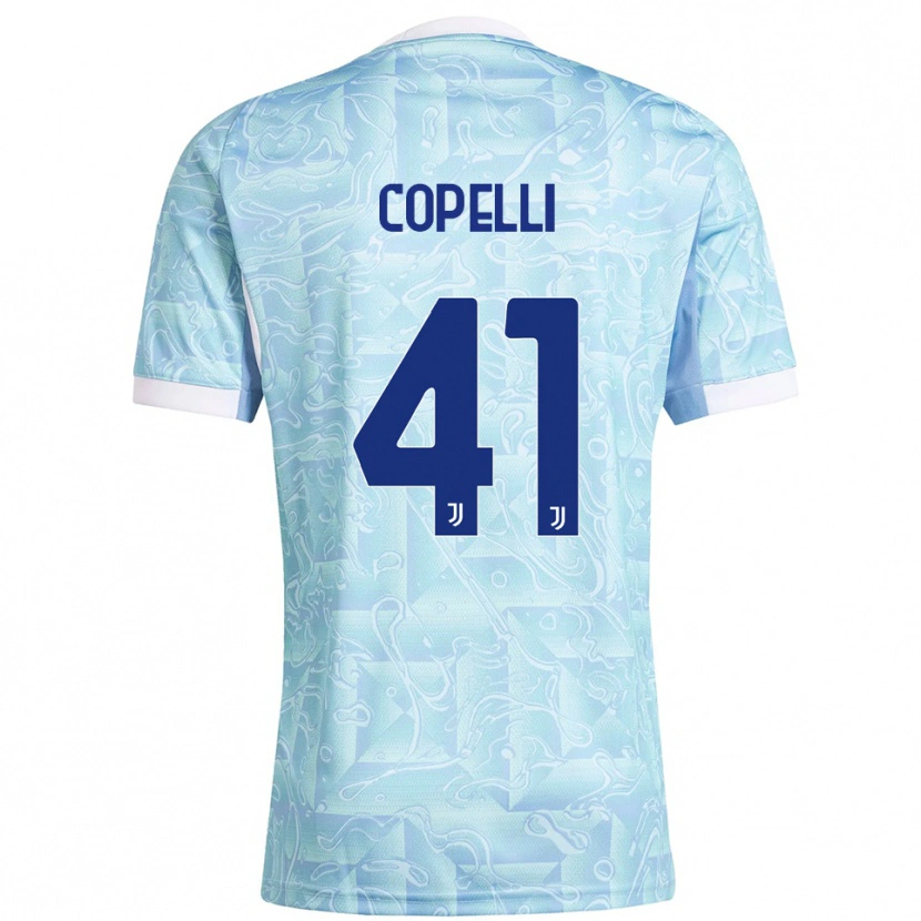 Danxen Kinder Anna Copelli #41 Himmelblau Gelb Auswärtstrikot Trikot 2025/26 T-Shirt