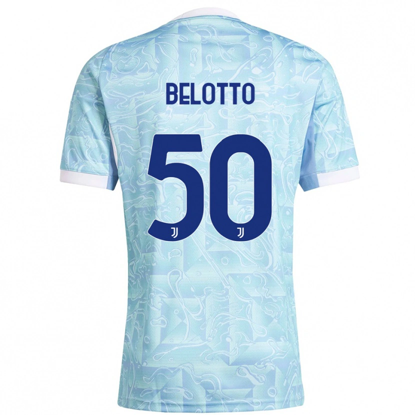 Danxen Kinder Soledad Belotto #50 Himmelblau Gelb Auswärtstrikot Trikot 2025/26 T-Shirt