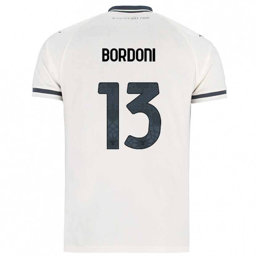 Danxen Kinder Tommaso Bordoni #13 Weiß Marineblau Auswärtstrikot Trikot 2025/26 T-Shirt
