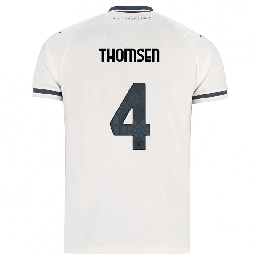 Danxen Kinder Maria Møller Thomsen #4 Weiß Marineblau Auswärtstrikot Trikot 2025/26 T-Shirt