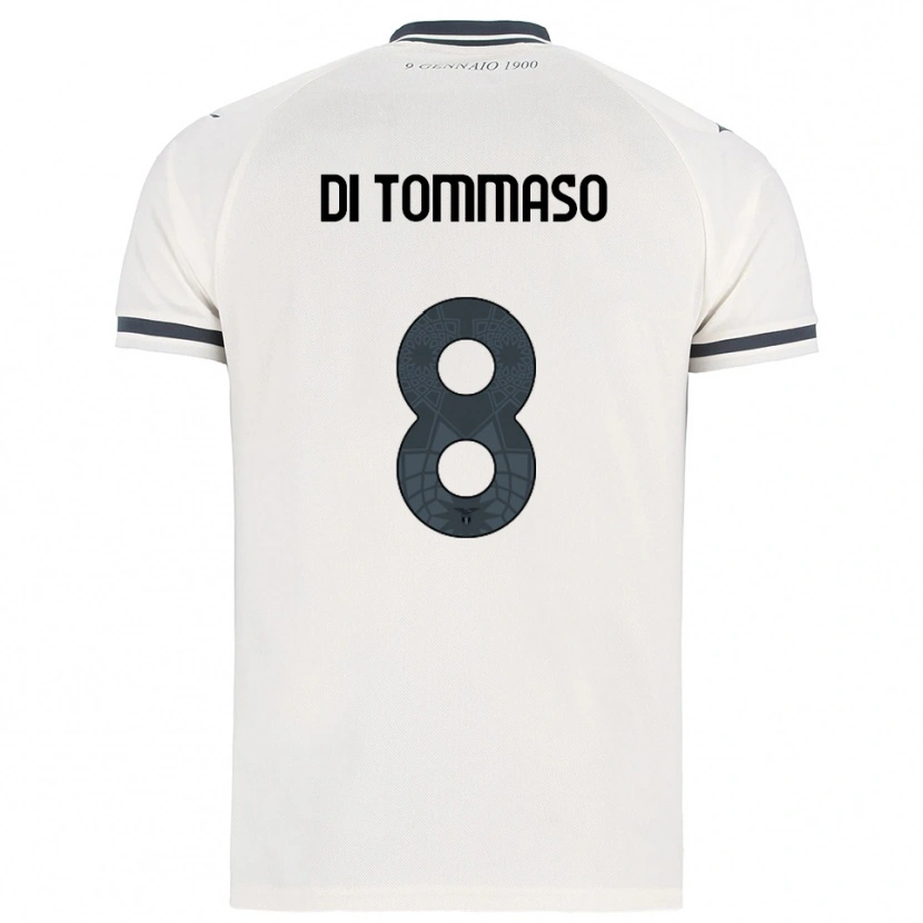 Danxen Kinder Leonardo Di Tommaso #8 Weiß Marineblau Auswärtstrikot Trikot 2025/26 T-Shirt