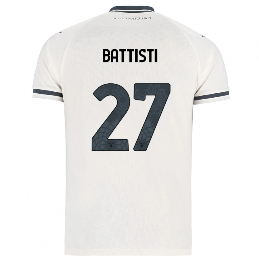 Danxen Kinder Valerio Battisti #27 Weiß Marineblau Auswärtstrikot Trikot 2025/26 T-Shirt