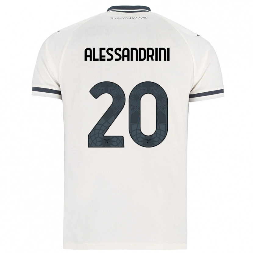 Danxen Kinder Fabrizio Alessandrini #20 Weiß Marineblau Auswärtstrikot Trikot 2025/26 T-Shirt