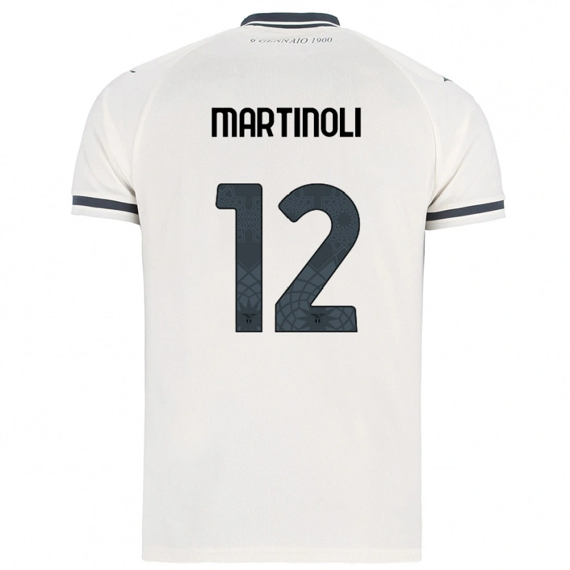 Danxen Kinder Elettra Martinoli #12 Weiß Marineblau Auswärtstrikot Trikot 2025/26 T-Shirt