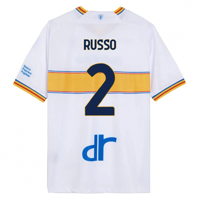 Danxen Kinder Luca Russo #2 Weiß Gelb Auswärtstrikot Trikot 2025/26 T-Shirt