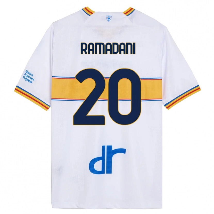 Danxen Kinder Ylber Ramadani #20 Weiß Gelb Auswärtstrikot Trikot 2025/26 T-Shirt