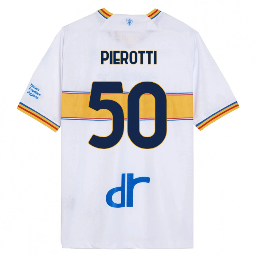 Danxen Kinder Santiago Pierotti #50 Weiß Gelb Auswärtstrikot Trikot 2025/26 T-Shirt