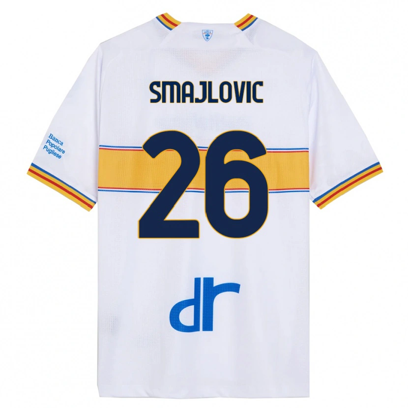 Danxen Kinder Zinedin Smajlovic #26 Weiß Gelb Auswärtstrikot Trikot 2025/26 T-Shirt