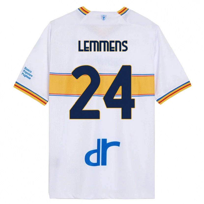 Danxen Kinder Mats Lemmens #24 Weiß Gelb Auswärtstrikot Trikot 2025/26 T-Shirt